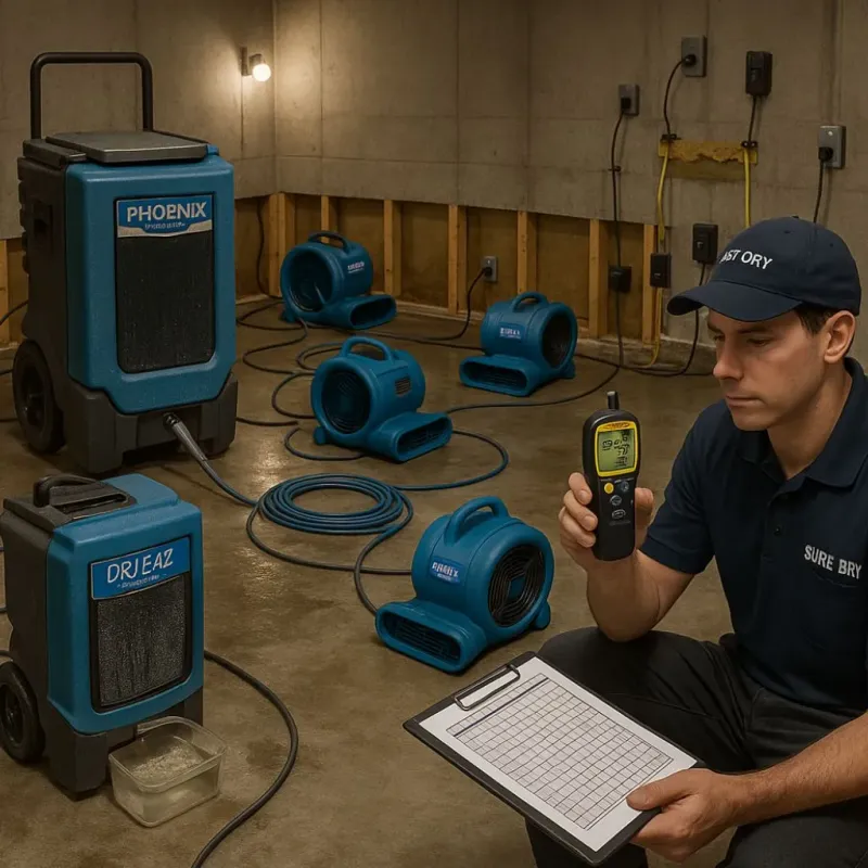 Structural Drying and Dehumidification process in Pajaro, CA